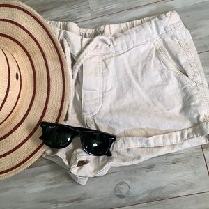Harlow cream linen/cotton shorts